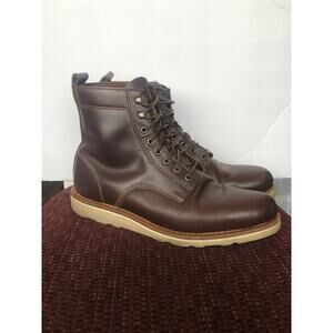 Helm Lou Teak Leather Lace High Top Boot Oil Resistant Mens 7.5D